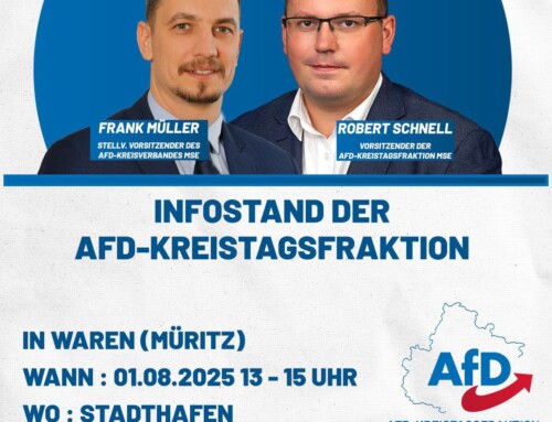 Sommertour der Kreistagsfraktion – 01.08.25 Infostand in Waren Müritz