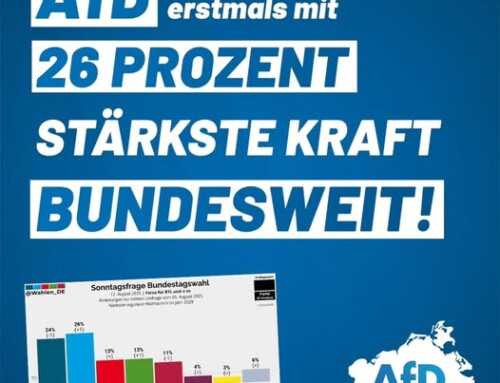 AfD erstmal stärkste Kraft mit 26 % – bundesweit!